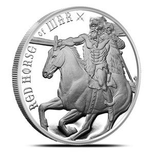 Red Horse of War - 1 oz. .999 Silver Round - 4 Horseman of the Apocalypse